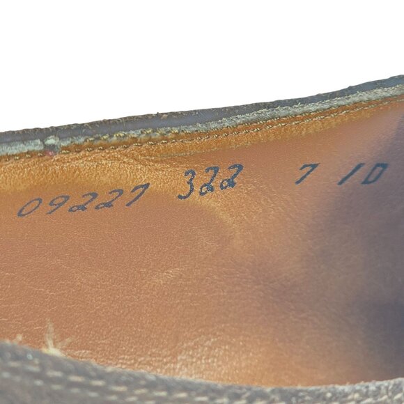 Salvatore Ferragamo Italy Brown Suede Plain-toe Derby Mens 7 Dress Shoes Oxfords - Picture 7 of 10